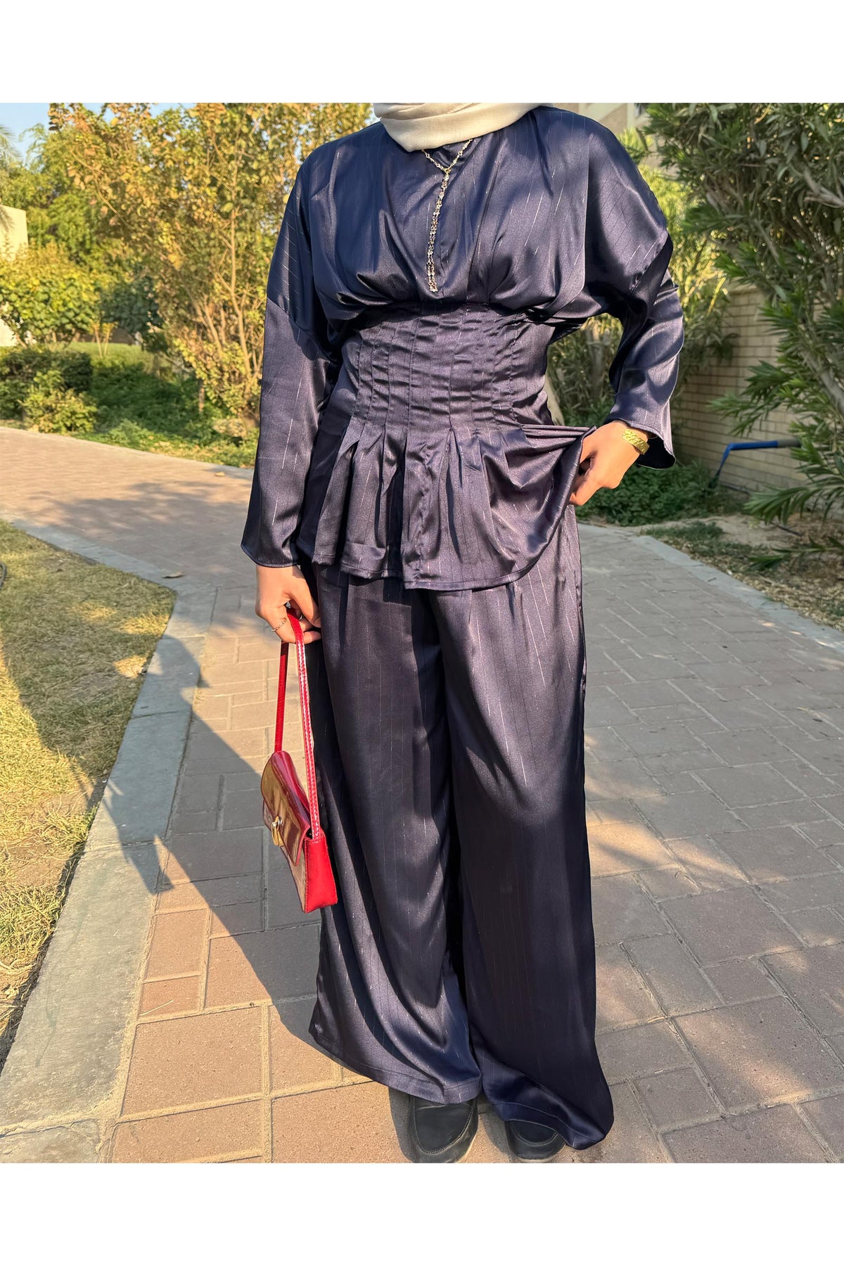 Selene Set – Navy Modest Co-Ord Set | Everyday Women's Wear in Kuwait