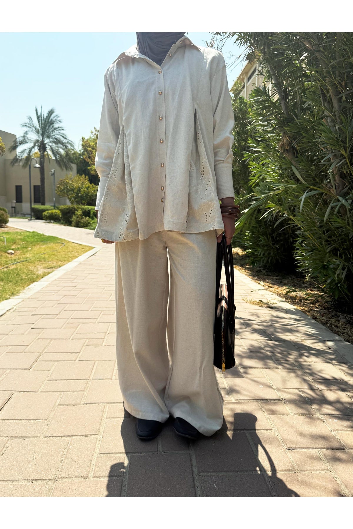 Elara Linen Set | Women's Modest Linen Wear in Kuwait