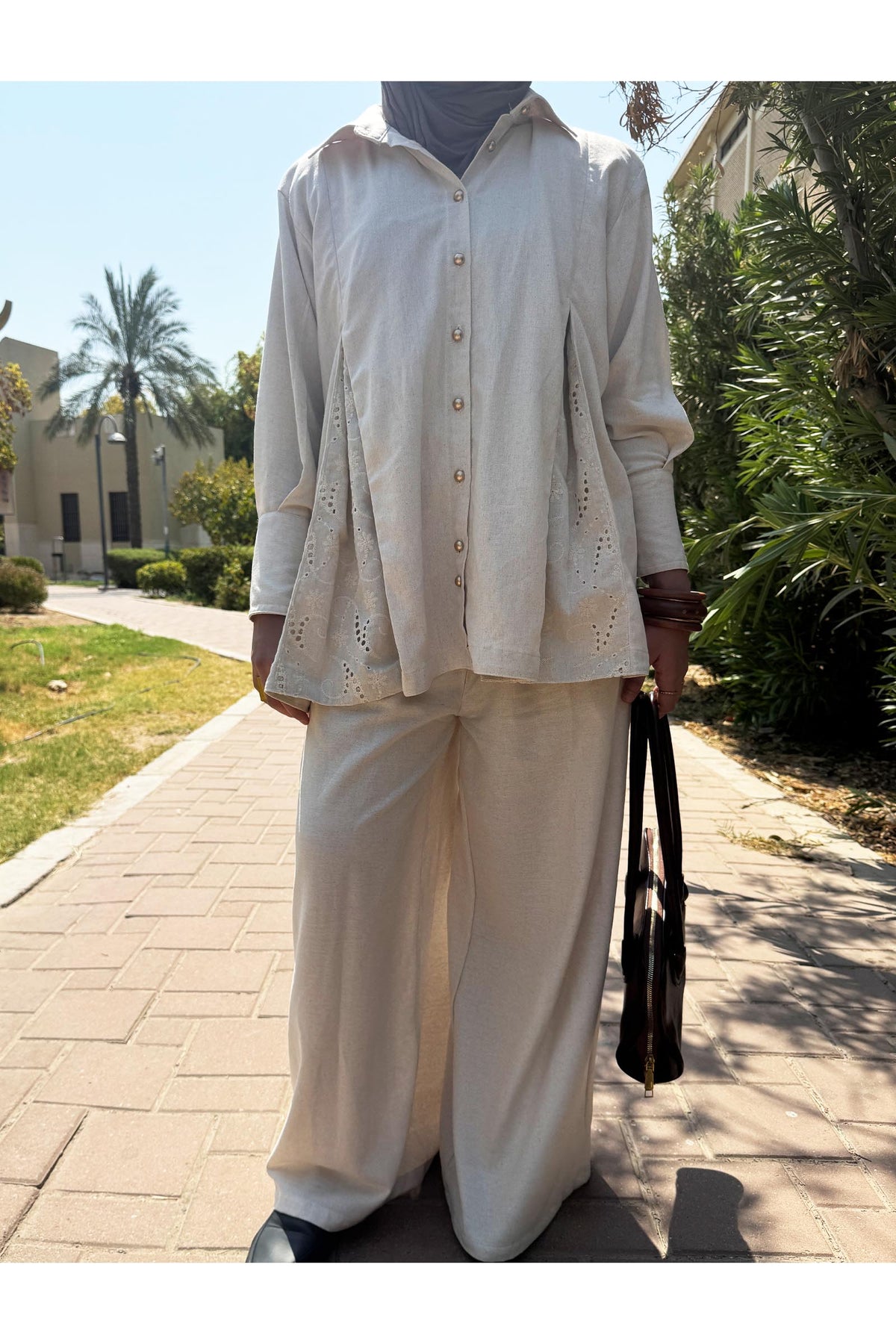 Elara Linen Set | Women's Modest Linen Wear in Kuwait